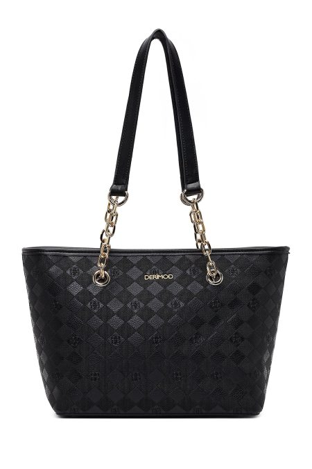 کیف زنانه مشکی طرح‌دار دری مد