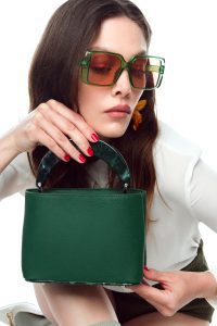 کیف زنانه مینی سبز دوشی بلند دری مد