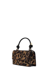 کیف زنانه پلنگی بلند زنجیری سنگی مینی مراسم دری مد