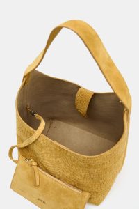 کیف زنانه چرمی جیر بافت‌دار زارا – ZARA