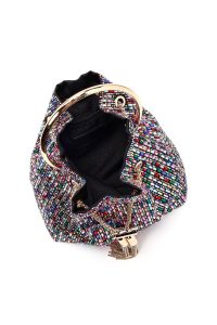 کیف زنانه چند رنگ سنگی مینی مراسم دری مد