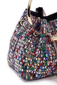 کیف زنانه چند رنگ سنگی مینی مراسم دری مد