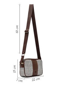 کیف زنانه کراس بادی قهوه‌ای دوشی بلند دری مد