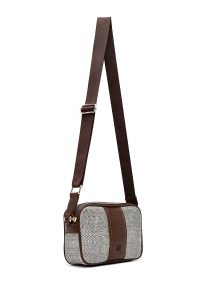 کیف زنانه کراس بادی قهوه‌ای دوشی بلند دری مد