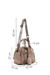 کیف زنانه کرم بلند با جزئیات اکسسوری دری مد