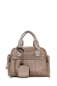 کیف زنانه کرم بلند با جزئیات اکسسوری دری مد