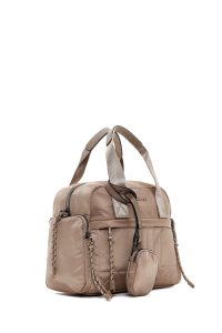 کیف زنانه کرم بلند با جزئیات اکسسوری دری مد