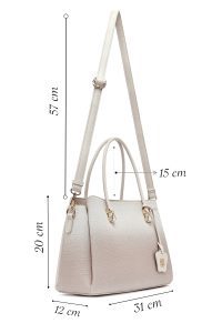 کیف زنانه کرم بلند طرح‌دار دری مد