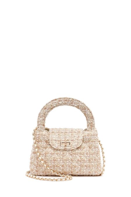 کیف زنانه کرم بلند مینی دری مد