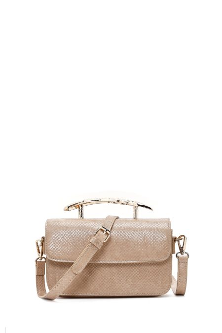 کیف زنانه کرم بلند چاپی مینی دری مد