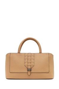 کیف زنانه کرم بلند چرمی دری مد