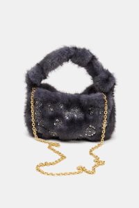 کیف زنانه کوچک خز مصنوعی براق زارا – ZARA
