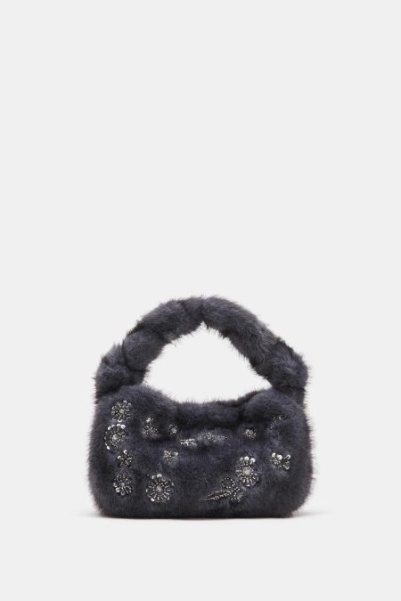 کیف زنانه کوچک خز مصنوعی براق زارا – ZARA