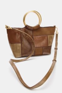 کیف سطلی زنانه پچ‌ورک دسته سخت زارا – ZARA