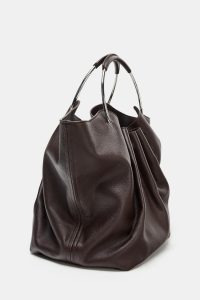 کیف سطلی زنانه چرمی با بند سخت زارا – ZARA