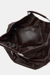 کیف سطلی زنانه چرمی با بند سخت زارا – ZARA