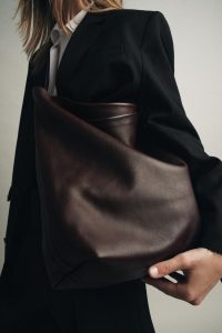 کیف سطلی زنانه چرمی دو محفظه‌ای زارا – ZARA