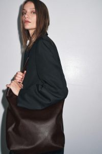 کیف سطلی زنانه چرمی دو محفظه‌ای زارا – ZARA