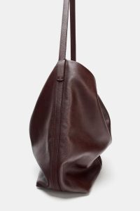 کیف سطلی زنانه چرمی دو محفظه‌ای زارا – ZARA