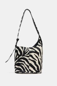 کیف سطلی زنانه چرمی نرم نامتقارن کوچک زارا – ZARA