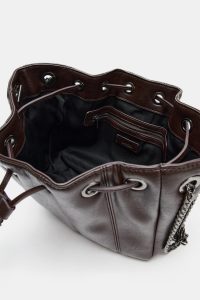 کیف سطلی زنانه چین‌دار زنجیر‌دار زارا – ZARA
