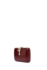 کیف مجلسی زنانه زرشکی دستی مجلسی مینی با جزئیات اکسسوری و بند زنجیری بلند دری مد