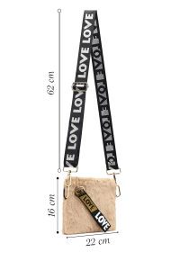 کیف مجلسی زنانه شتری پشمی با بند بلند دری مد