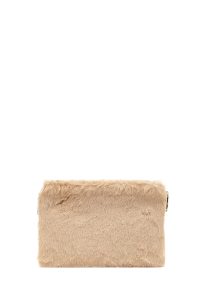 کیف مجلسی زنانه شتری پشمی با بند بلند دری مد