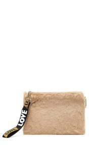 کیف مجلسی زنانه شتری پشمی با بند بلند دری مد