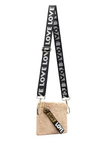 کیف مجلسی زنانه شتری پشمی با بند بلند دری مد