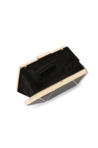 کیف مجلسی زنانه مشکی بند بلند زنجیری مینی جعبه‌ای دری مد