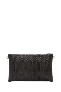 کیف مجلسی زنانه مشکی دستی کاپیتونه با بند زنجیری بلند دری مد