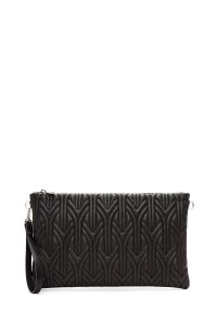 کیف مجلسی زنانه مشکی دستی کاپیتونه با بند زنجیری بلند دری مد