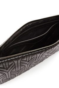 کیف مجلسی زنانه مشکی دستی کاپیتونه با بند زنجیری بلند دری مد