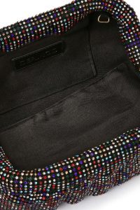 کیف مجلسی زنانه چند رنگ بند بلند زنجیری نگین‌دار  دری مد