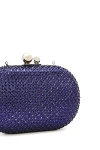 کیف مینی جعبه‌ای زنانه آبی بند بلند زنجیری نگین‌دار دری مد