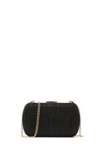 کیف مینی جعبه‌ای زنانه مشکی نگین‌دار دری مد