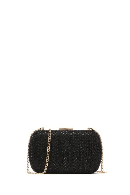 کیف مینی جعبه‌ای زنانه مشکی نگین‌دار دری مد