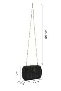 کیف مینی جعبه‌ای زنانه مشکی نگین‌دار دری مد