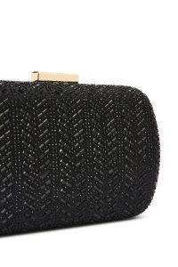 کیف مینی جعبه‌ای زنانه مشکی نگین‌دار دری مد