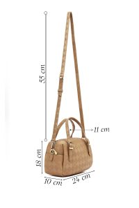 کیف کراس بادی زنانه بژ بلند طرح‌دار دری مد