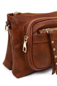 کیف کراس بادی زنانه تیره قهوه‌ای دری مد