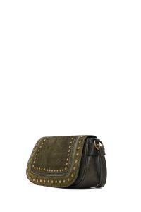 کیف کراس بادی زنانه خاکی بلند میخ‌دار جیر دری مد