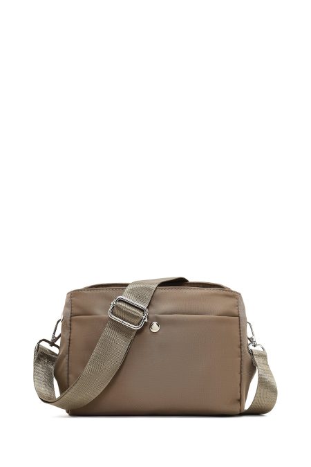 کیف کراس بادی زنانه خاکی بلند پارچه‌ای دری مد