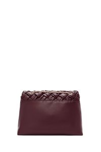 کیف کراس بادی زنانه زرشکی اند بلند زنجیر دار بافتی دری مد