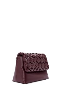 کیف کراس بادی زنانه زرشکی اند بلند زنجیر دار بافتی دری مد