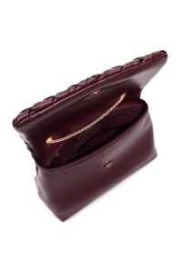 کیف کراس بادی زنانه زرشکی اند بلند زنجیر دار بافتی دری مد