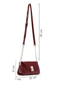 کیف کراس بادی زنانه زرشکی بلند روگان مینی دری مد