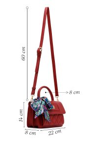 کیف کراس بادی زنانه زرشکی بلند لحافی مینی دری مد