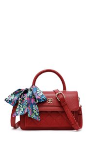 کیف کراس بادی زنانه زرشکی بلند لحافی مینی دری مد